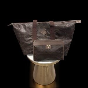 Vintage MARIO VALENTINO zip top large monogram bag + pouch